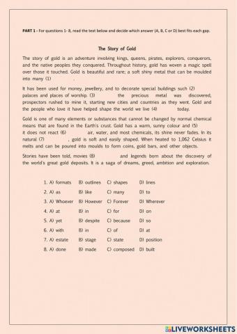 Part 1 Use of English