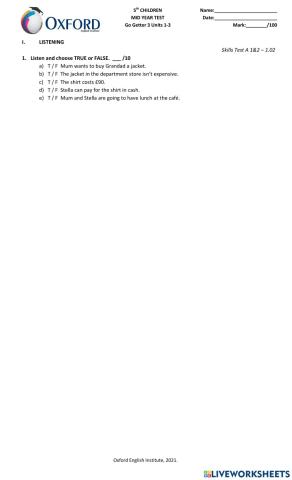 5 CH - MYT 2021- Listening - OXFORD ENGLISH INSTITUTE