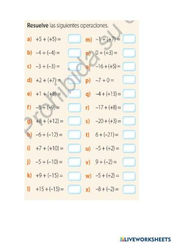Operaciones matemáticas