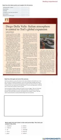 Reading comprehension