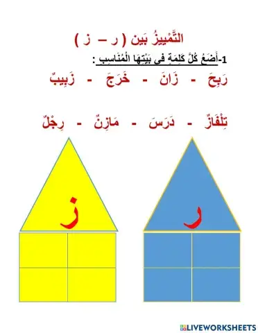 التَّمييز بين ر - ز