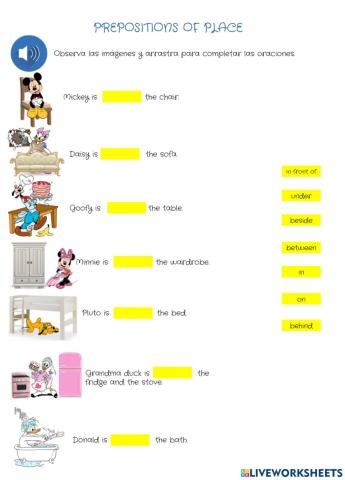 Prepositions of place