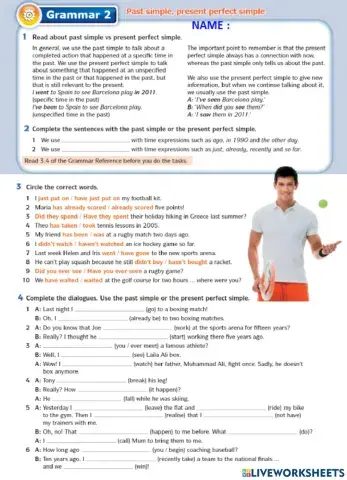 Form 5: Unit 3 Past Simple, Present Perfect Simple