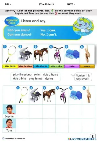 The Robot (Listen and Tick or Cross)