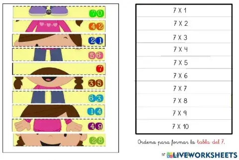 Puzzle tabla del 7