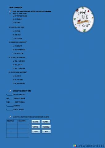 Revision unit 2 teens 1