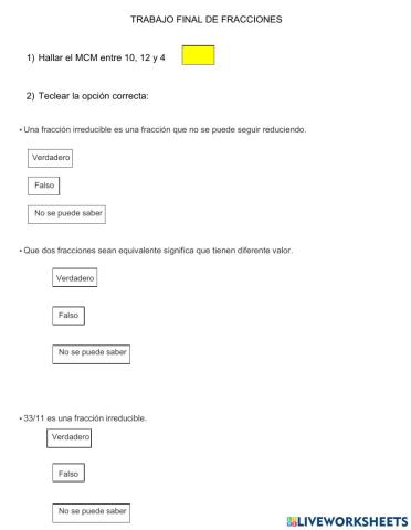 Trabajo final fracciones