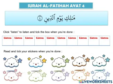 BORANG TIKRAR (Al-Fatihah ayat 4)