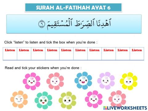BORANG TIKRAR (Al-Fatihah ayat 6)