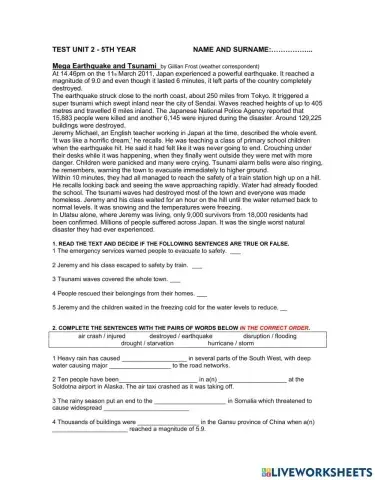 Test unit 4 achievers b1+