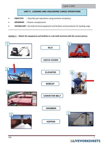 Loading-unloading dry bulk cargo