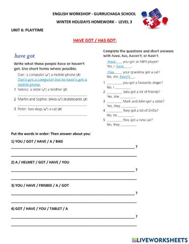 WINTER HOLIDAYS HOMEWORK GURRU LEVEL 3 - page 2