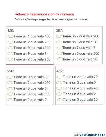 Descomposición de centenas