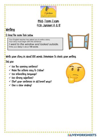 Mid-term 4th jrs writing