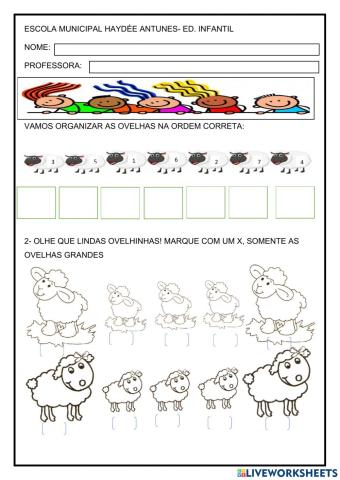Organizar as ovelhas em sequência