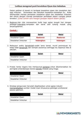 Kesalahan ejaan & kesalahan imbuhan