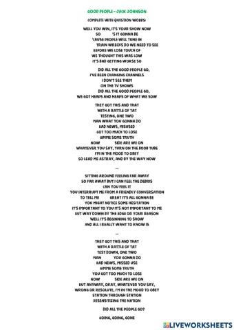 Jack johnson good people