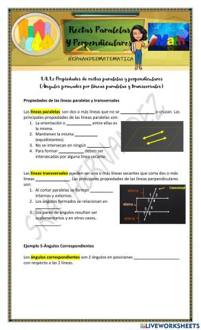 1.A.1.c Propiedades de rectas paralelas y perpendiculares  (paralelas y transversales) parte 2