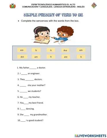 Simple present of verb to be