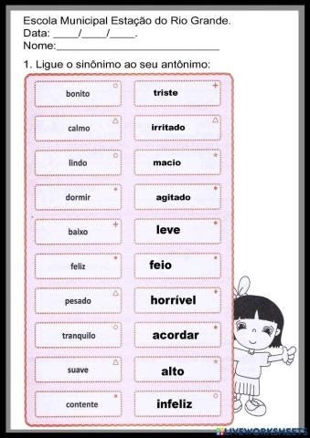 Sinônimos e antônimos