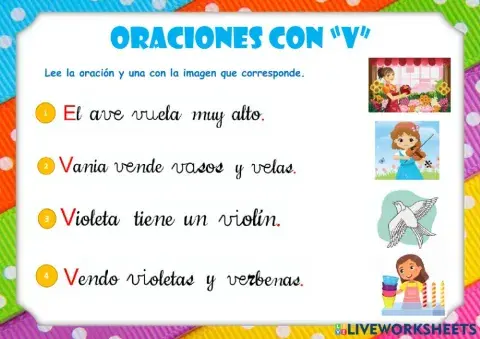 Oraciones con V