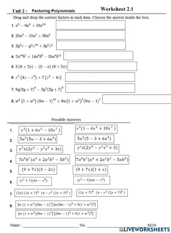 Factoring polynomials