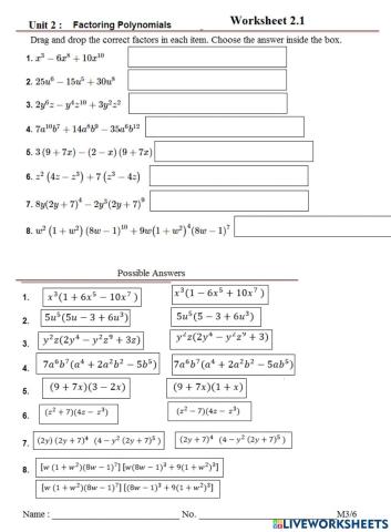 Factoring polynomials
