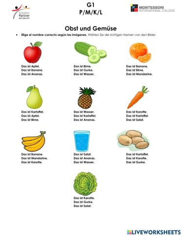 Obst und Gemüse
