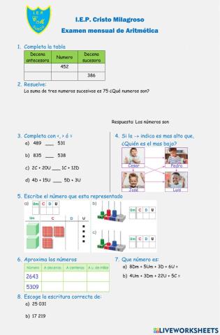 2B mensual aritmetica