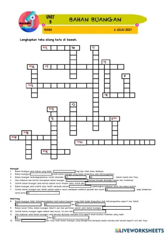 Unit 9 BAHAN BUANGAN (TEKA SILANG KATA)