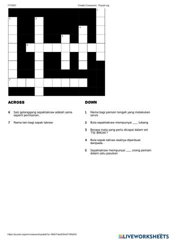 Crossword sepaktakraw