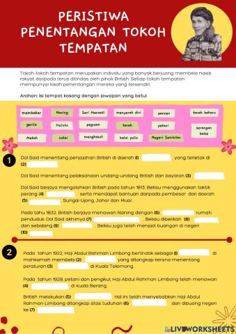 Peristiwa Penentangan Tokoh Tempatan