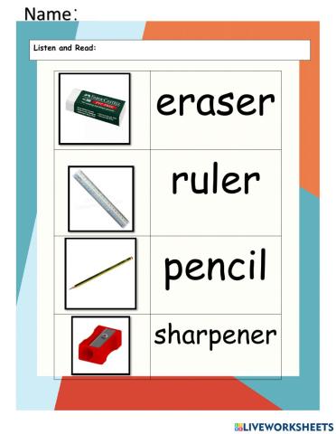 Things in My Classroom Year 1