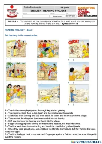4th grade - Reading project - Day 2 - Part B