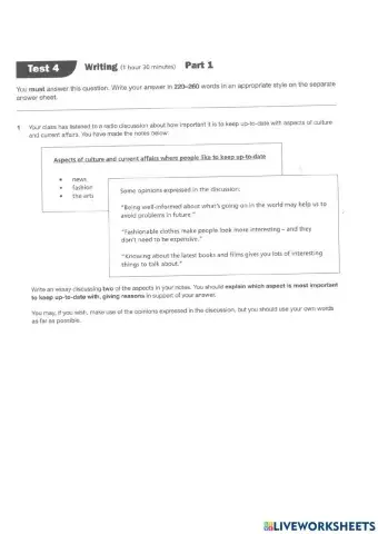 CAE Trainer Test 4 writing