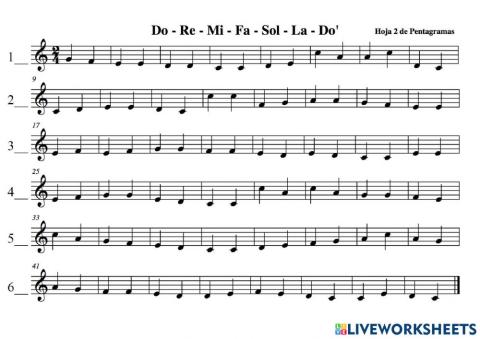 3º Hojas de Pentagramas 1-2 - 2. Do-Re-Mi-Fa-Sol-La-Do'
