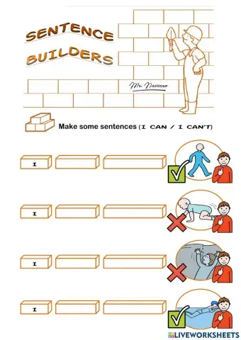 I can - I can't (Sentence Builders)