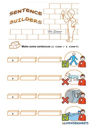 I can - I can't (Sentence Builders)