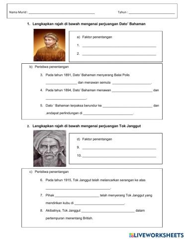 Perjuangan tokoh tempatan