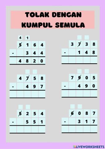 Tolak dengan Kumpul Semula