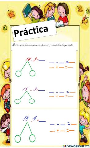Descomposición en decenas y unidades ( Singapur)