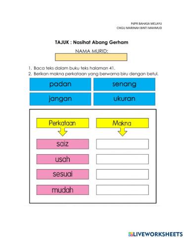 Nasihat abang geraham