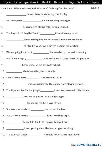 Conjunctions (since, although, because)