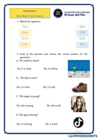 Adjectives and present of be