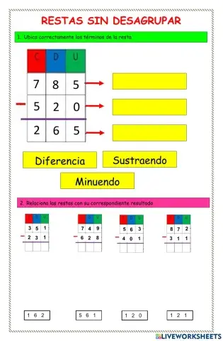 Restas sin desagrupar