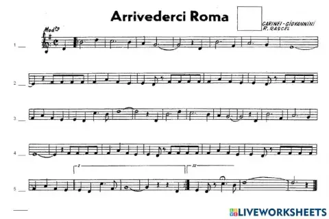 3º Hojas de Pentagramas 3-1 - Arrivederci Roma