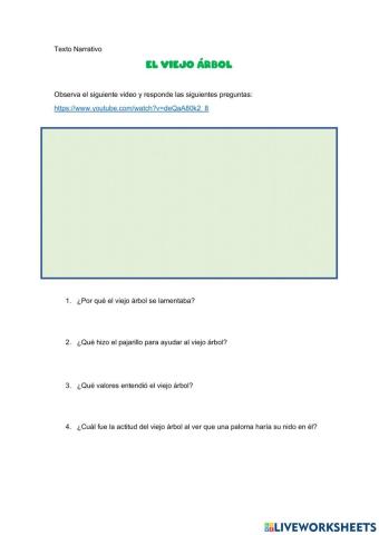 Texto Narrativo - El viejo árbol