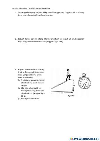 7.1 Kerja, Tenaga dan Kuasa