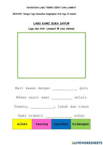 Nyanyian lagu tempo cepat dan lambat