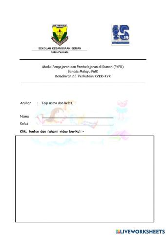 Kemahiran 22: Perkataan KVKK+KVK